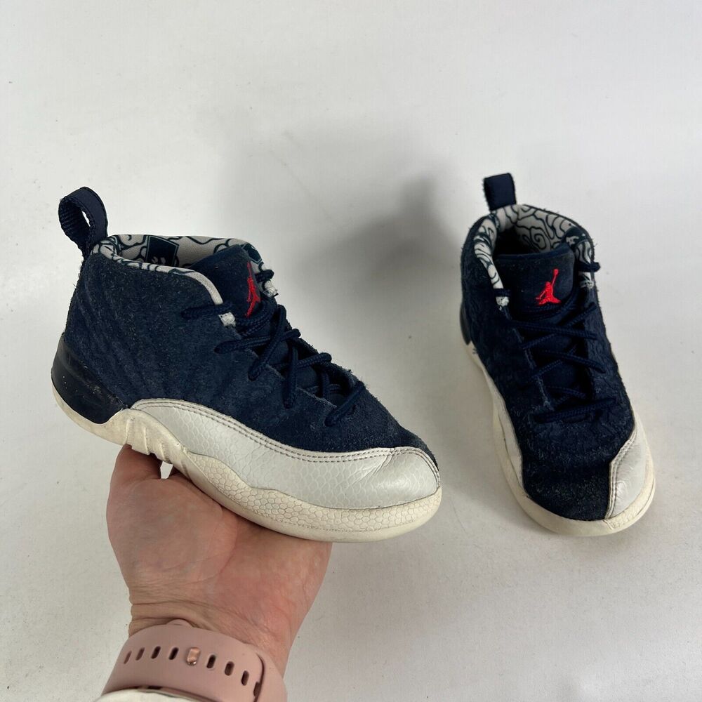 Nike Air Jordan 12 Retro 'International Flight' Baby 10C Blue Shoes BV8019-445